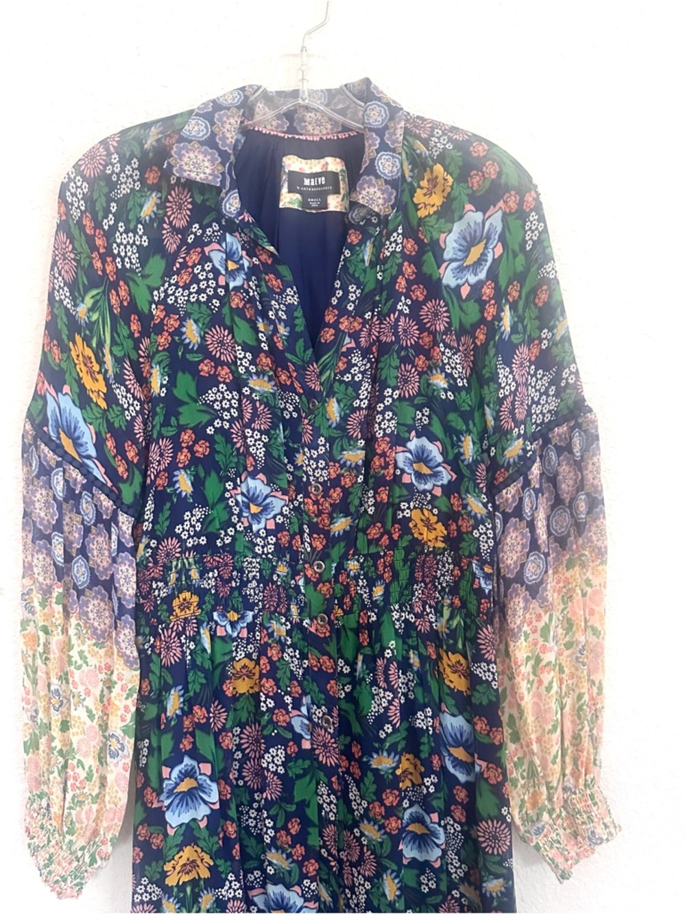 Maeve Anthropologie Ondine Floral Tiered Maxi Dress - Blue Multicolor - Picture 13 of 14